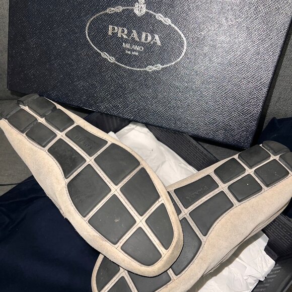 PRADA Men\'s Grey Suede Leather Loafers - Size 8.5 Italy / US 9.5-10 main image 6